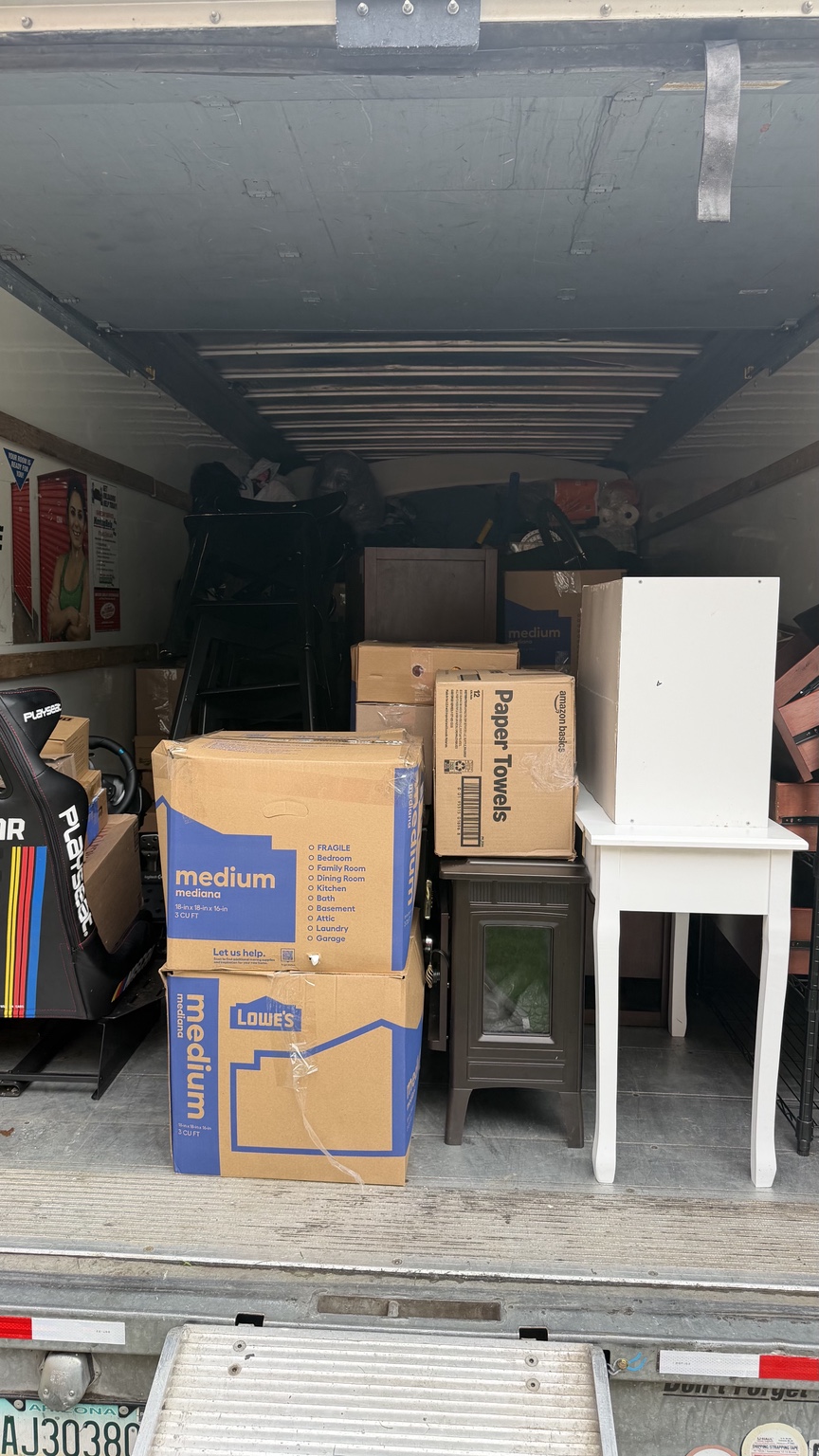 Furniture carefully loaded